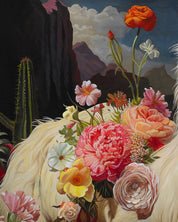 In My Secret Garden surface detail - Acrylic on Canvas by Yun Song-A, Korean fine art 2024