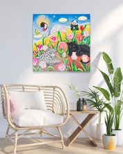 Korean contemporary painting Journey to Paradise Summer by Aira Choi, interior wall art decor