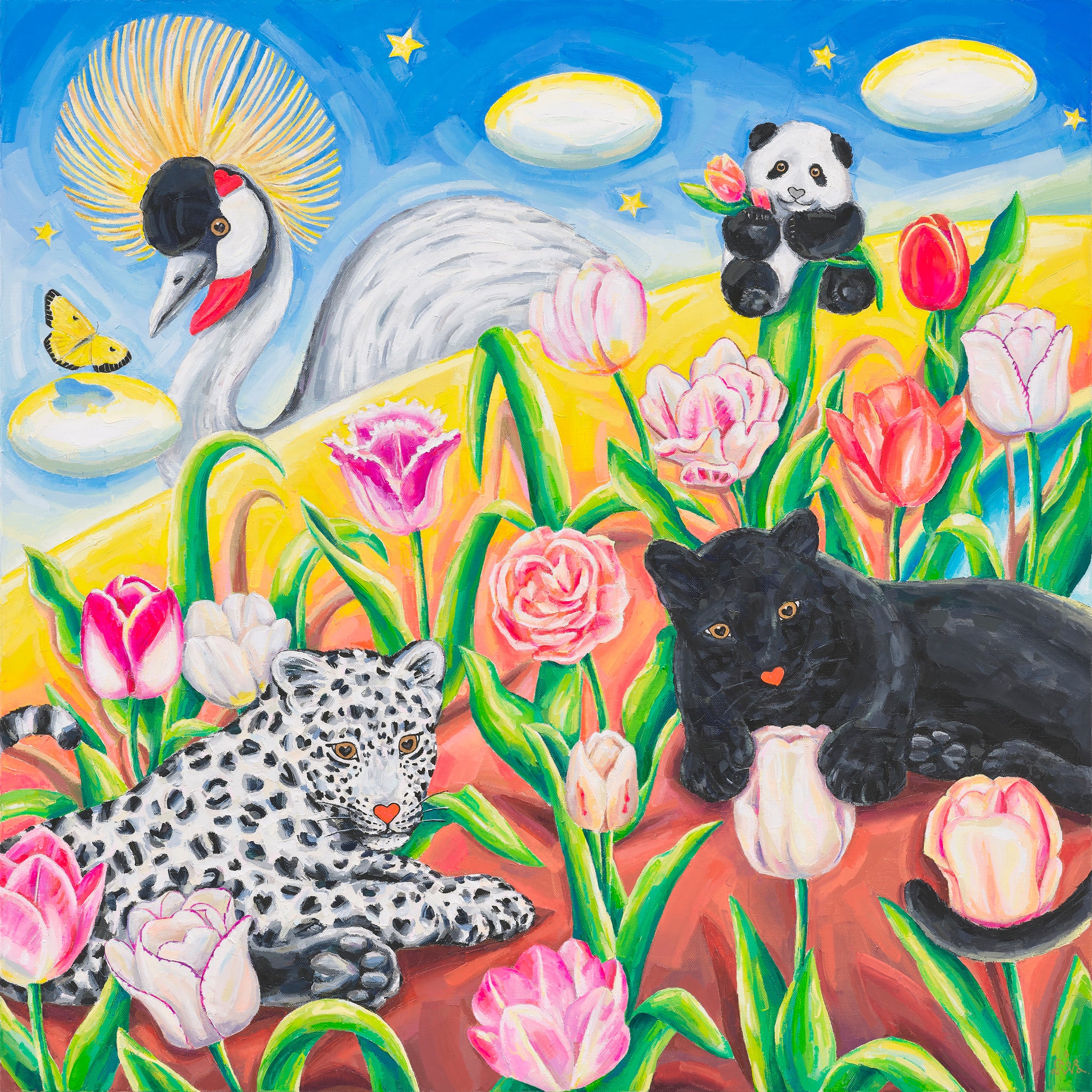 Journey to Paradise Summer - Oil on Canvas 72.7x72.7cm by Aira Choi, Korean Contemporary Art 2023