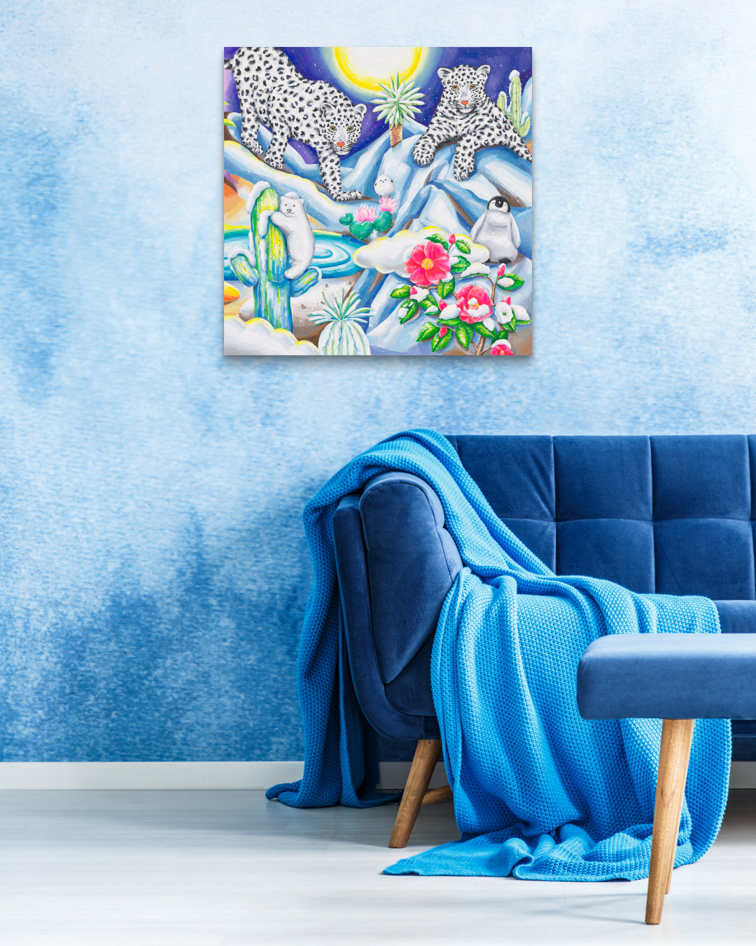 Korean contemporary painting Journey to Paradise by Aira Choi, interior wall art decor