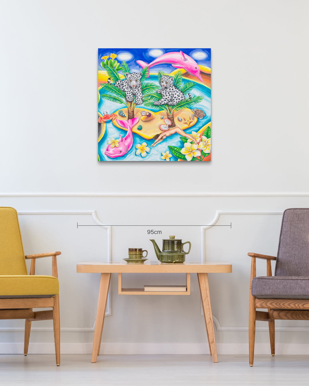 Journey to Paradise size reference 72.7x72.7cm - original Korean painting by Aira Choi