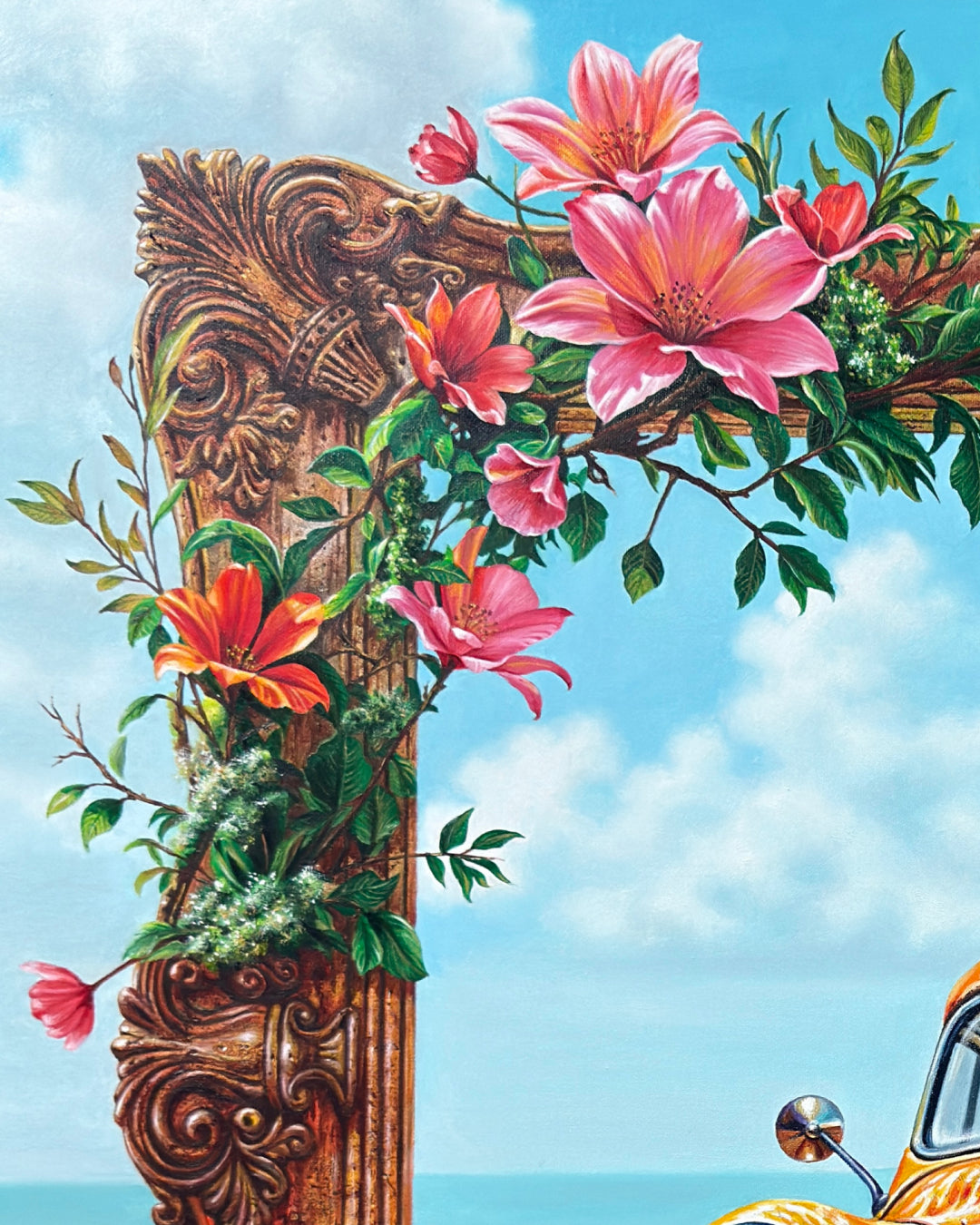 The Secret Garden surface detail - Oil on Canvas by Kang Se Kyung, Korean fine art 2025