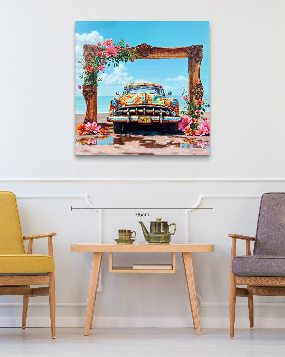 The Secret Garden size reference 90x90cm - original Korean painting by Kang Se Kyung