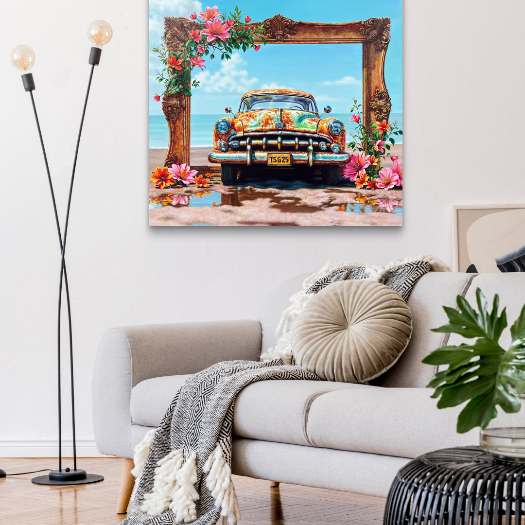The Secret Garden by Kang Se Kyung displayed in modern living room, original Korean painting 2025