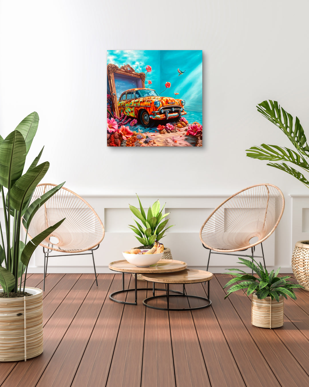 The Secret Garden by Kang Se Kyung displayed in modern living room, original Korean painting 2025