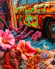 The Secret Garden surface detail - Oil on Canvas by Kang Se Kyung, Korean fine art 2025