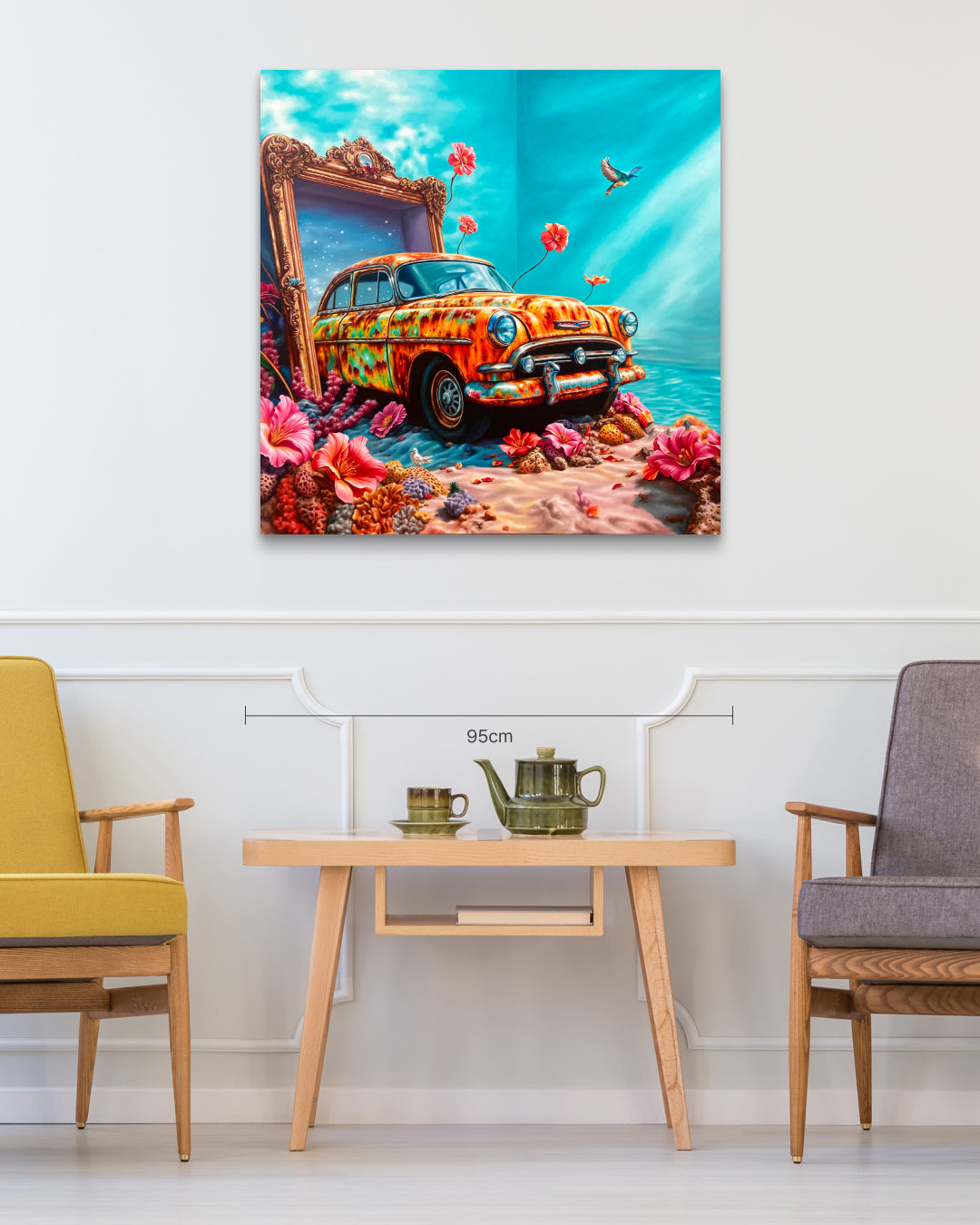 The Secret Garden size reference 90x90cm - original Korean painting by Kang Se Kyung