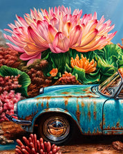The Secret Garden surface detail - Oil on Canvas by Kang Se Kyung, Korean fine art 2025