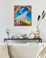 Milky Way Hill by Aira Choi displayed in modern living room, original Korean painting 2024
