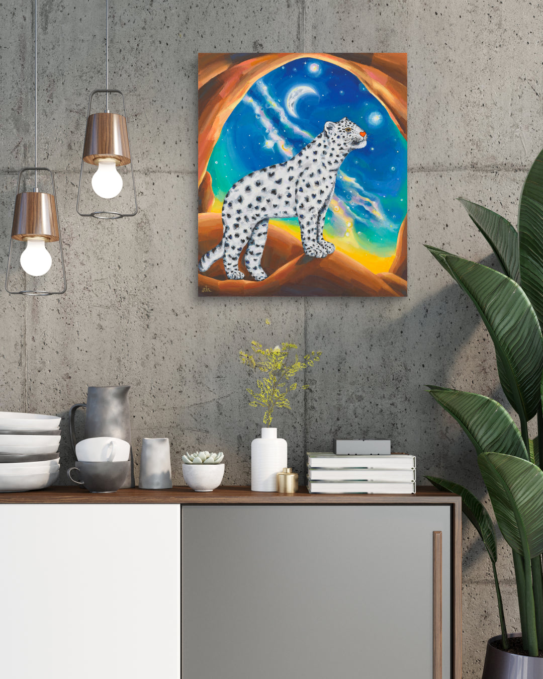 Korean contemporary painting Milky Way Hill by Aira Choi, interior wall art decor