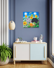 Korean contemporary painting Moment of Love by Aira Choi, interior wall art decor