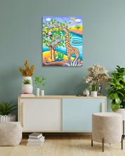 Korean contemporary painting Playground of Paradise by Aira Choi, interior wall art decor