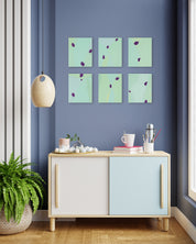 Blossom series collection of 6 paintings by Lee Eun Bi displayed together, Korean contemporary wall art