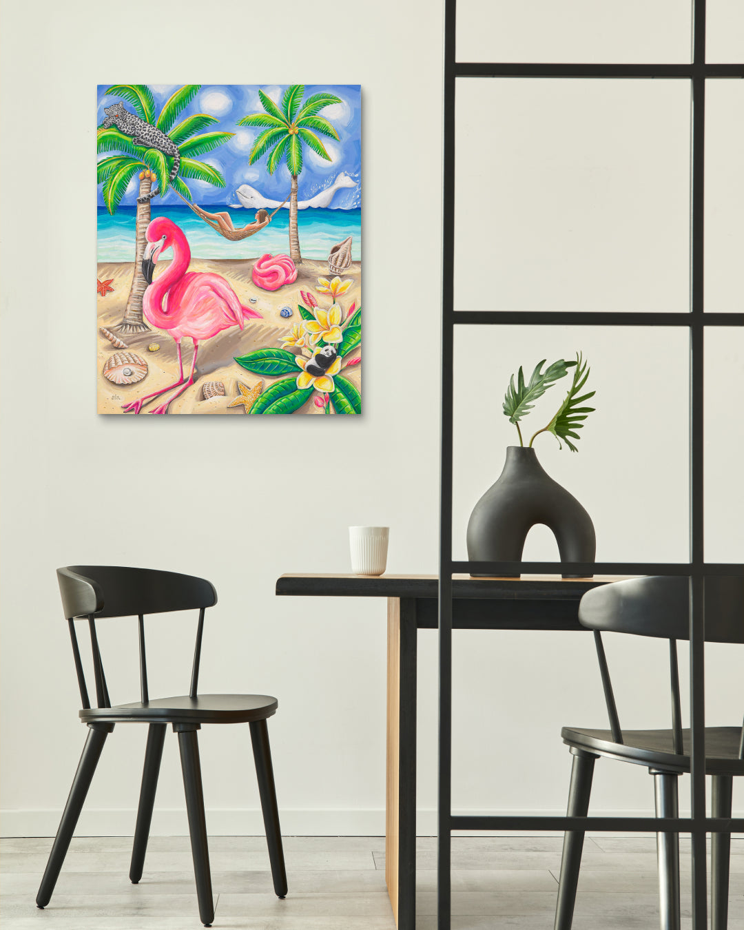 Korean contemporary painting Siesta by Aira Choi, interior wall art decor