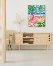 Siesta by Aira Choi displayed in modern living room, original Korean painting 2022