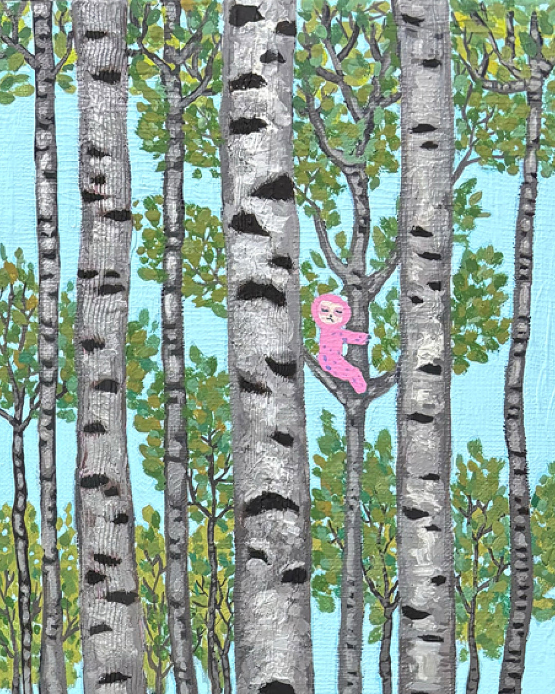 Sweet Forest surface detail - Acrylic on Canvas by Anna Song, Korean fine art 2024