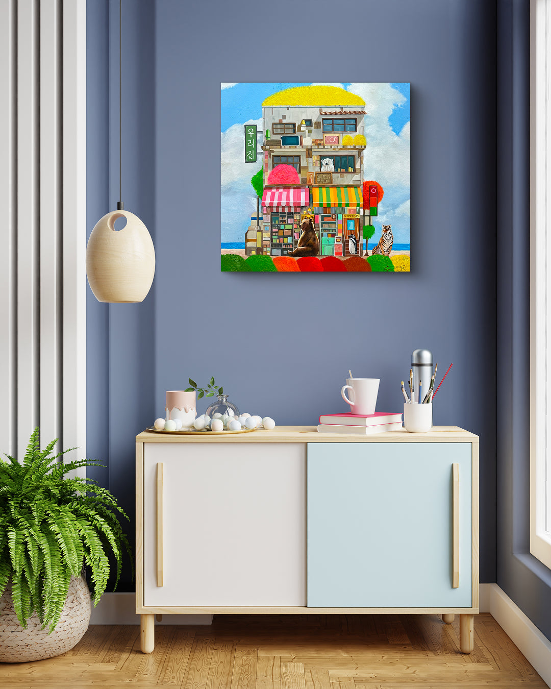 korean art, Our Home - DOKHBI ARTWORKS Nam ji hyung Painting ARTWORKS DOKHBI  ARTSy dokkaebi dokebi