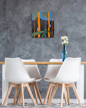 Korean contemporary painting The Jungle of the Glasses Monkey by Anna Song, interior wall art decor
