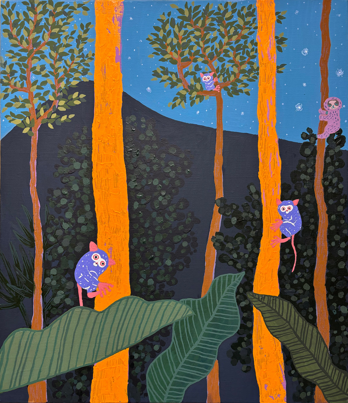 The Jungle of the Glasses Monkey - Acrylic on Canvas 53x45.5cm by Anna Song, Korean Contemporary Art 2024