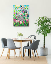 Korean contemporary painting The Secret Garden by Aira Choi, interior wall art decor
