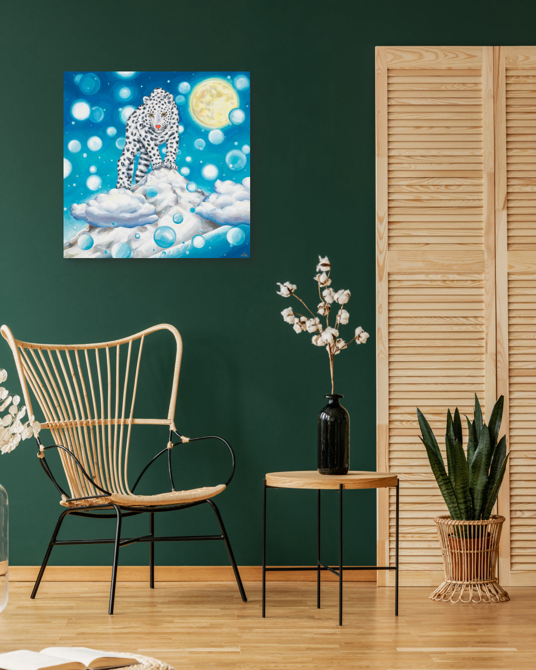 The Winner Stands Alone by Aira Choi displayed in modern living room, original Korean painting 2024
