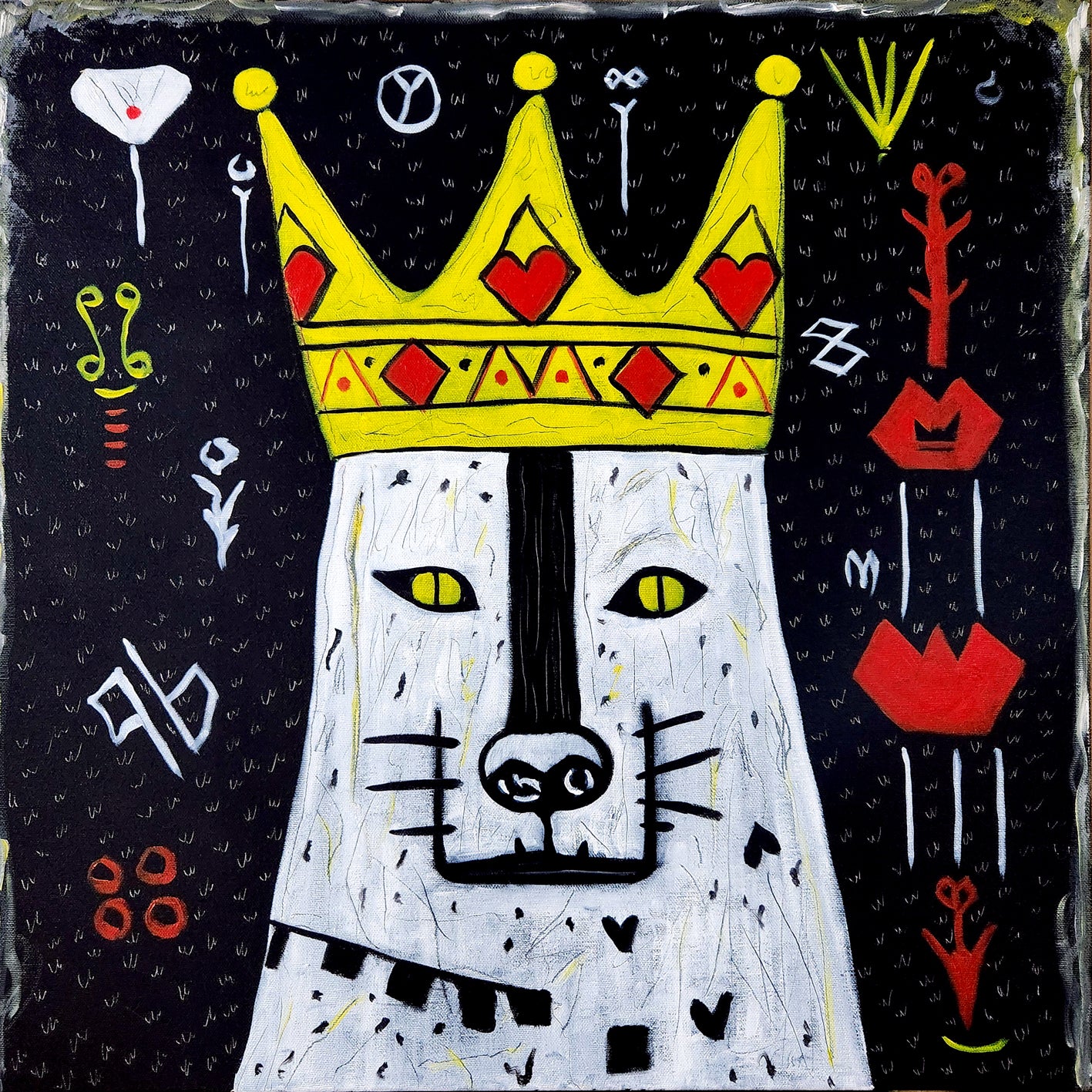 The Greedy King II - Oil on Canvas 50x50cm by Jeon Byung Taek, Korean Contemporary Art 2024