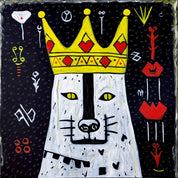 The Greedy King II - Oil on Canvas 50x50cm by Jeon Byung Taek, Korean Contemporary Art 2024