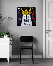 Korean contemporary painting The Greedy King II by Jeon Byung Taek, interior wall art decor