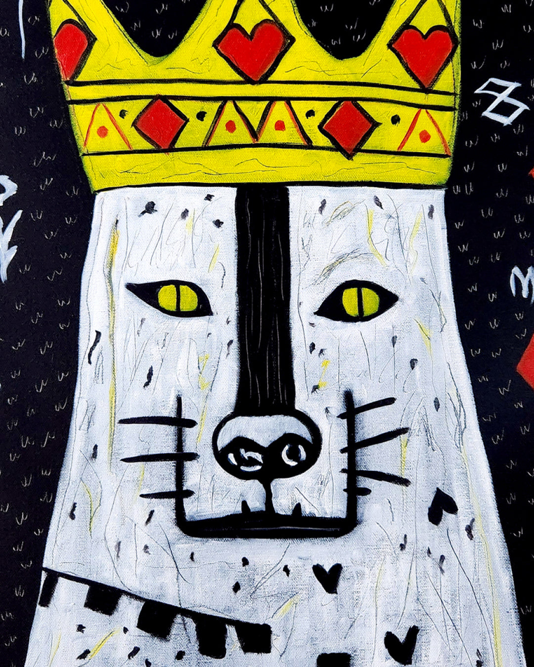 The Greedy King II close-up detail, brushwork texture by Korean artist Jeon Byung Taek