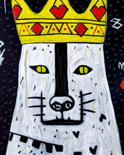 The Greedy King II close-up detail, brushwork texture by Korean artist Jeon Byung Taek