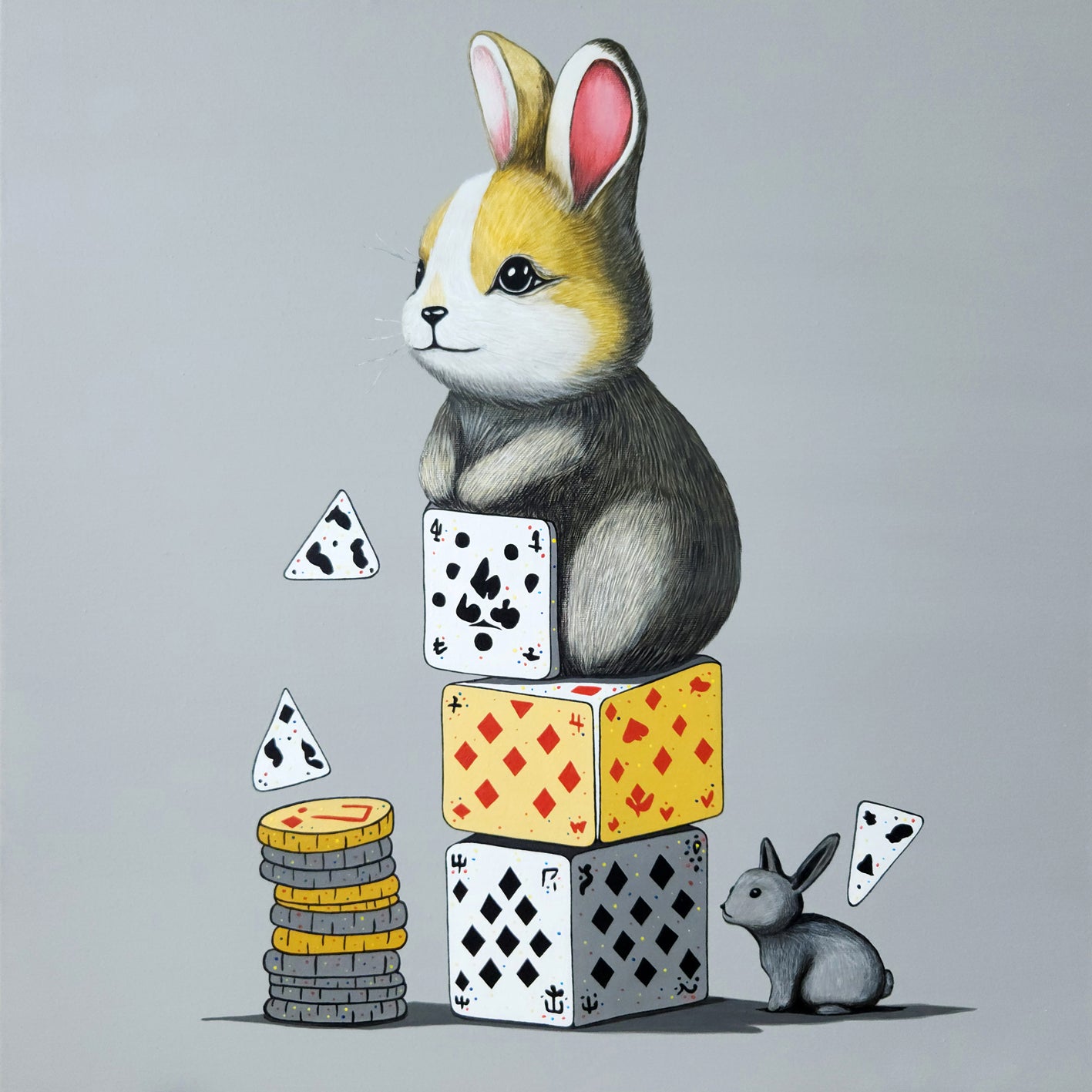 The Tower of Card V - Oil on Canvas 50x50cm by Jeon Byung Taek, Korean Contemporary Art 2024