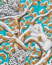 The Snowy Tree of Love close-up detail, metal knife brushwork texture by Korean artist Aira Choi