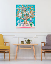 The Snowy Tree of Love size reference 72.7x90.9cm - original Korean painting by Aira Choi