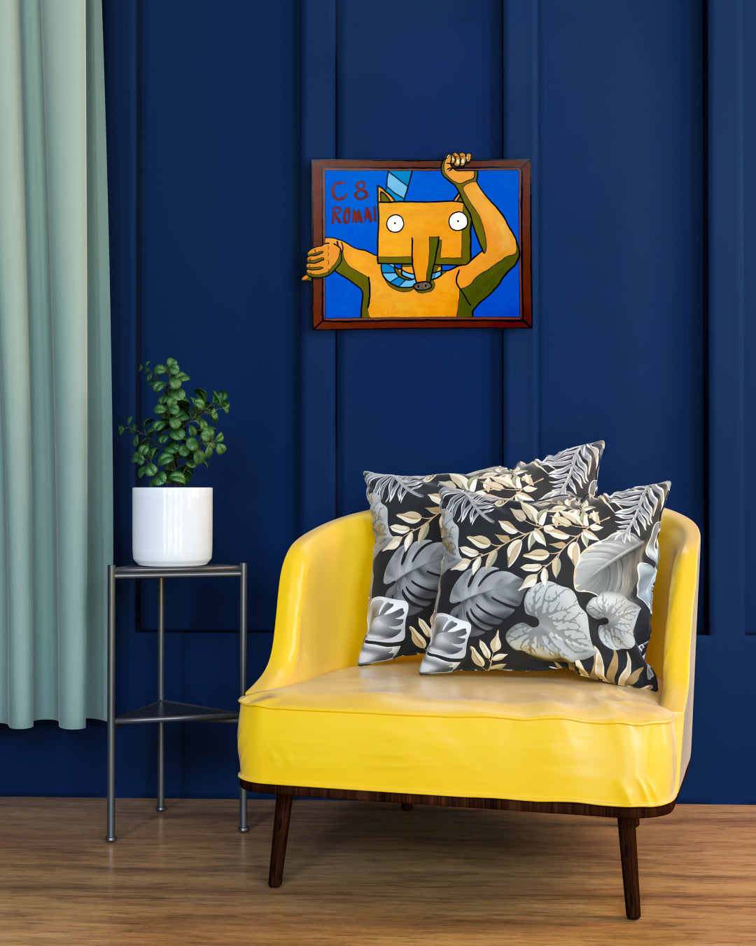 Korean contemporary painting There Is Someone Here by Minwoo Kim, interior wall art decor