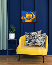 Korean contemporary painting There Is Someone Here by Minwoo Kim, interior wall art decor