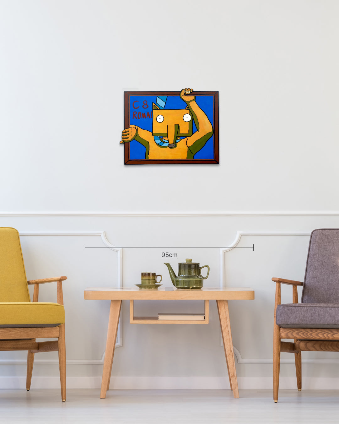 There Is Someone Here size reference 40x53cm - original Korean painting on wood by Minwoo Kim