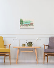 The Time of Home III size reference 51x35cm - original Korean watercolor painting by Park So Jung