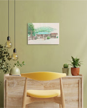 Korean contemporary watercolor painting The Time of Home III by Park So Jung, interior wall art decor