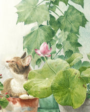 The Time of Home II close-up detail, watercolor and pen on paper texture by Korean artist Park So Jung