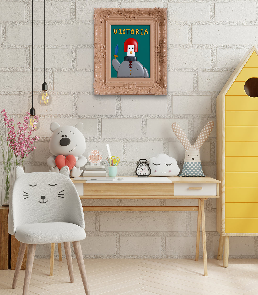 VICTORIA by Jung Seyoon displayed in modern living room, original Korean resin sculpture 2025
