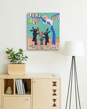 What is your dream by Anna Song displayed in modern living room, original Korean painting 2023