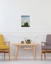 Wooden Chair size reference 40.9x31.8cm - original Korean landscape painting by Min Yul