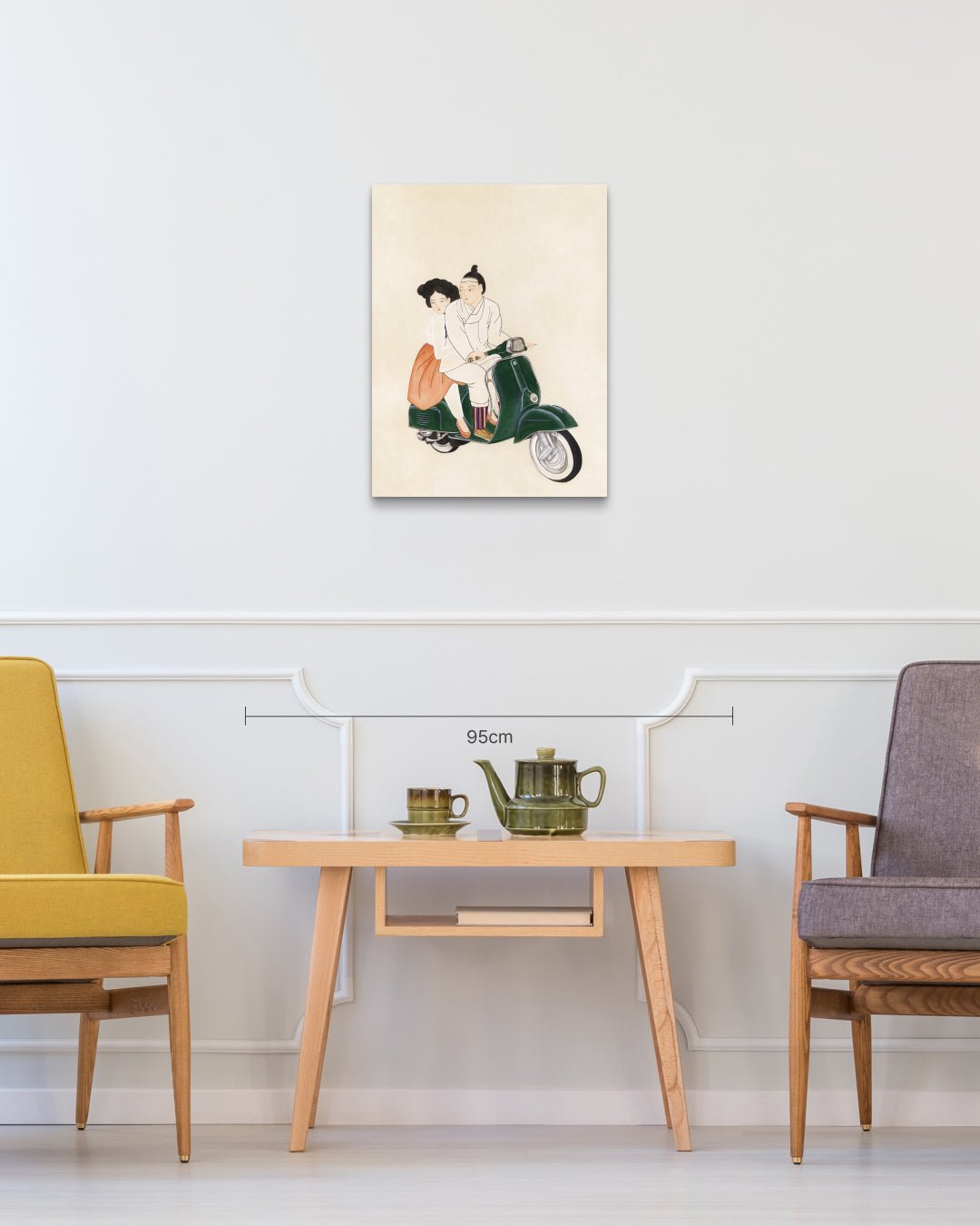 korean art, A Day to Look Forward To 3 - DOKHBI ARTWORKS Ham Bo Kyung Mixed Media ARTWORKS dokkaebi dokebi k - art A Day to Look Forward To 3 size reference 73x53cm - original Korean silk painting by Ham Bo Kyung DOKHBI
