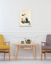 korean art, A Day to Look Forward To 3 - DOKHBI ARTWORKS Ham Bo Kyung Mixed Media ARTWORKS dokkaebi dokebi k - art A Day to Look Forward To 3 size reference 73x53cm - original Korean silk painting by Ham Bo Kyung DOKHBI