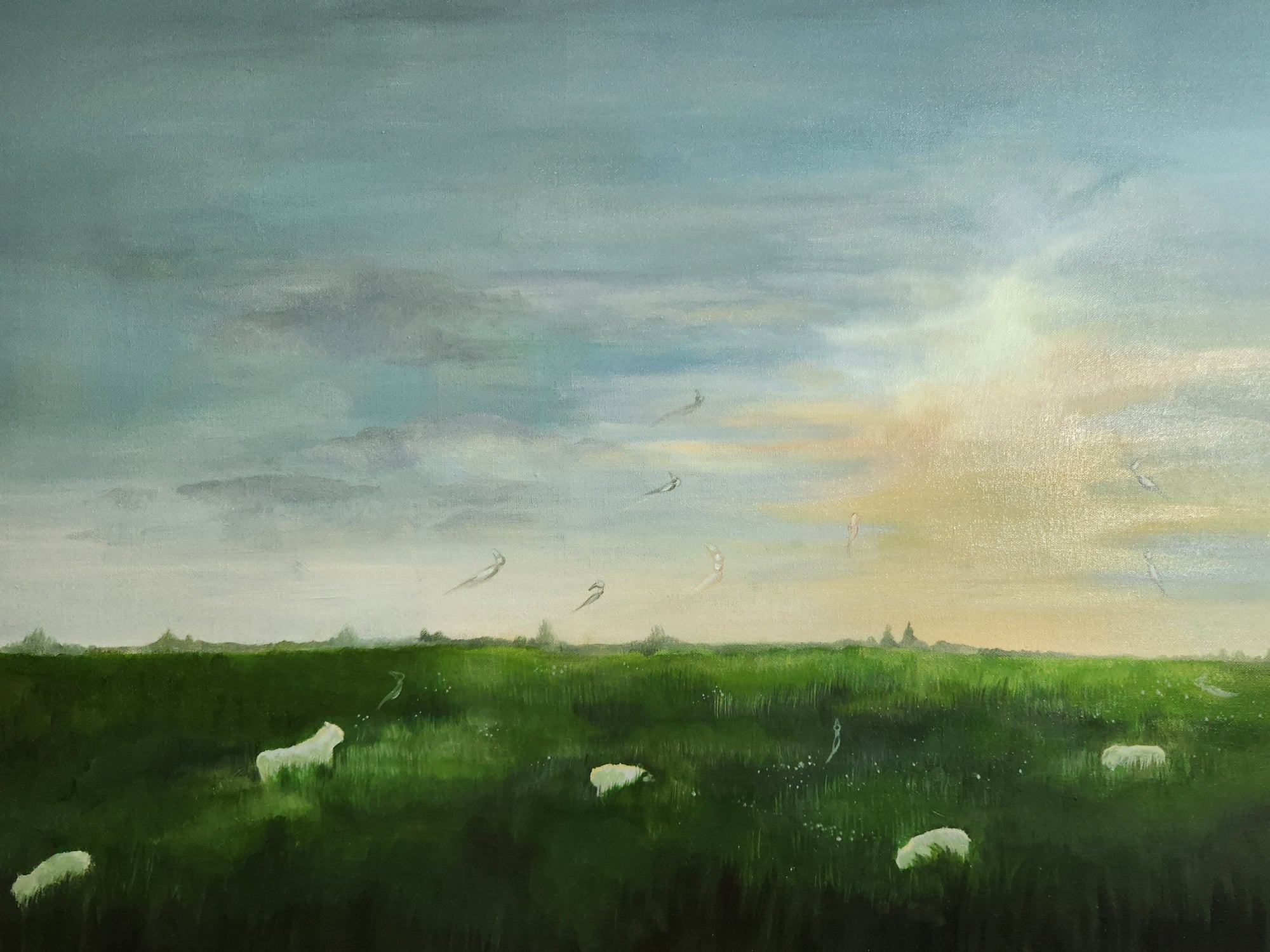 A Fleeting Greeting - Oil on Canvas 72.7x53cm by Sijin Lee, Korean Contemporary Art 2025