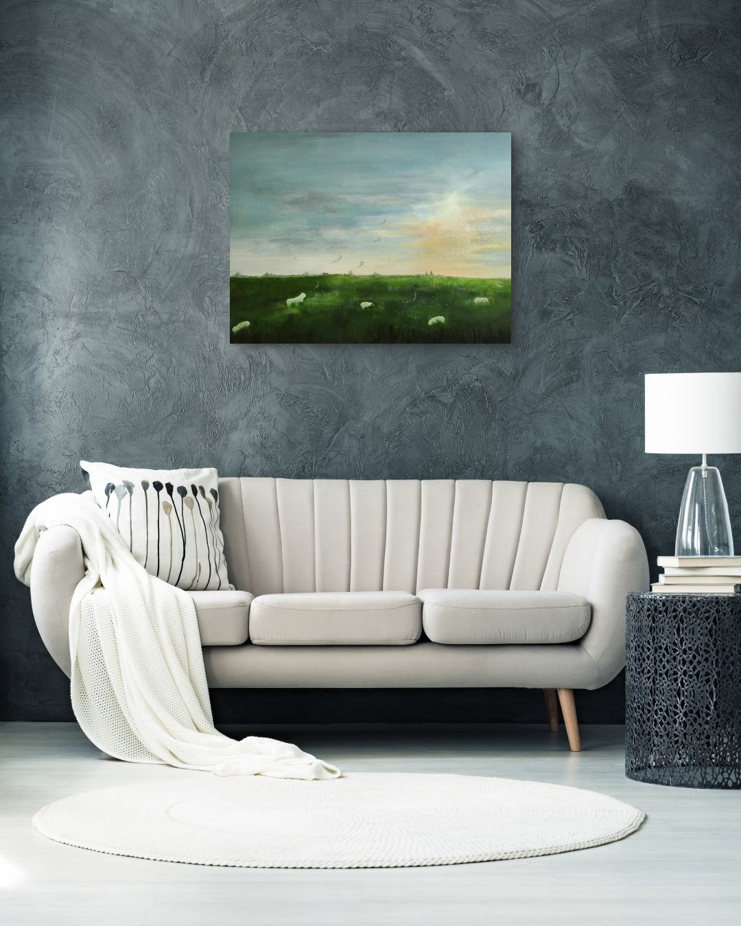 Korean contemporary painting A Fleeting Greeting by Sijin Lee, interior wall art decor
