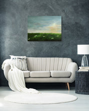 Korean contemporary painting A Fleeting Greeting by Sijin Lee, interior wall art decor