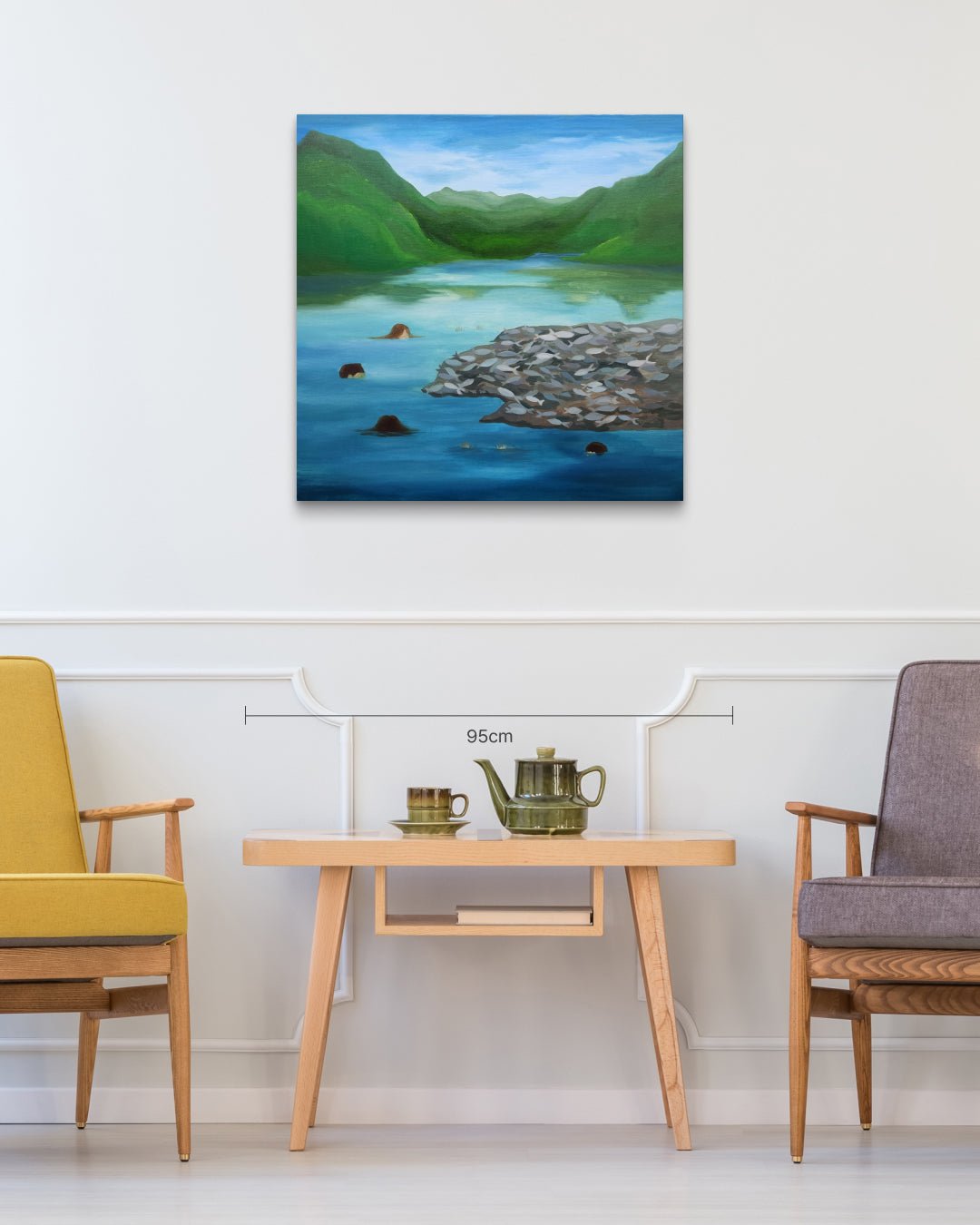 A Leap into Silence size reference 80.3x80.3cm - original Korean painting by Sijin Lee