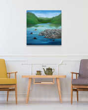 A Leap into Silence size reference 80.3x80.3cm - original Korean painting by Sijin Lee