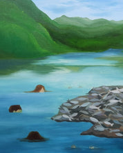 A Leap into Silence close-up detail, brushwork texture by Korean artist Sijin Lee